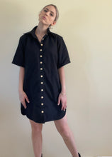 Load image into Gallery viewer, Evie Shirt Dress in Black (made to order)